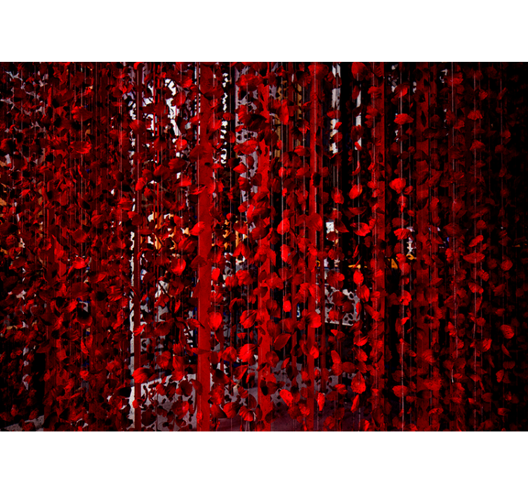 Red Floral Cascade flower mural - TenStickers