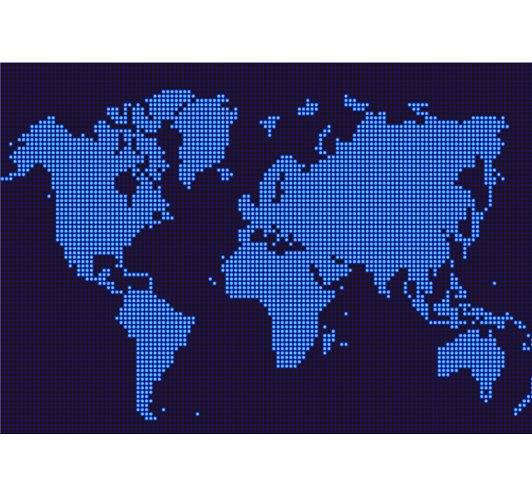 Pixelated Global Map world map mural - TenStickers