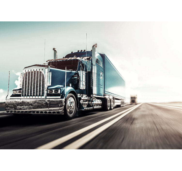Silver truck on highway wall mural - TenStickers