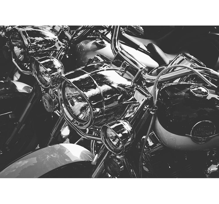 Classic Chrome Motorcycles vehicle wall mural - TenStickers