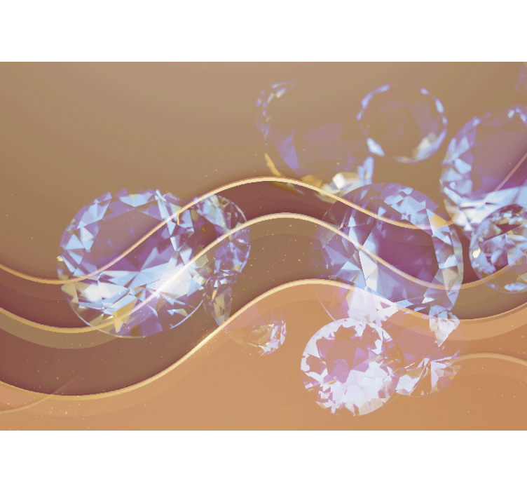 Sparkling Crystal Waves abstract wall mural - TenStickers