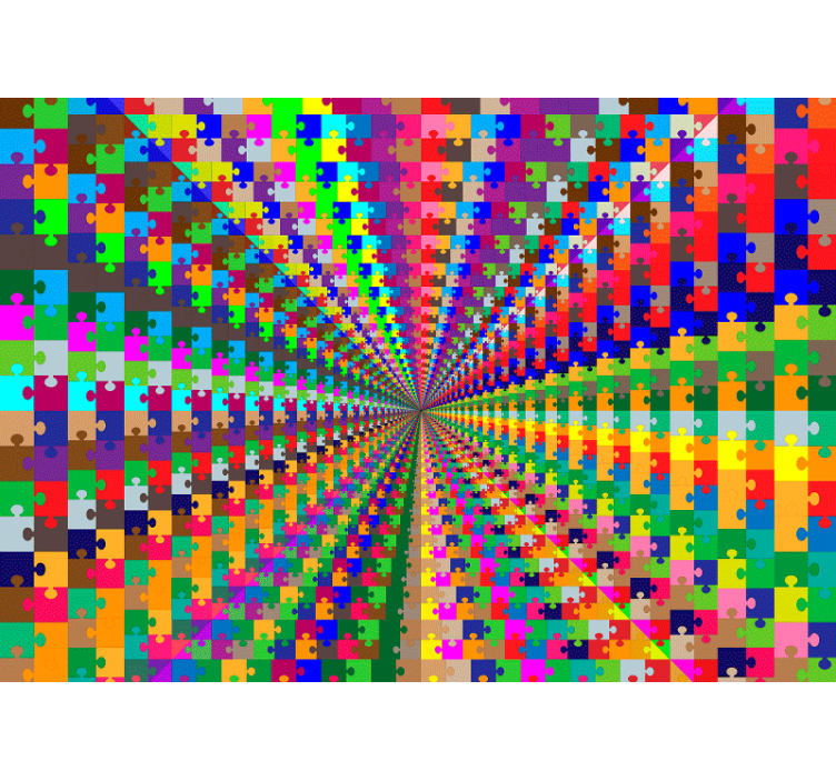 Puzzle explosion 3D wall mural - TenStickers