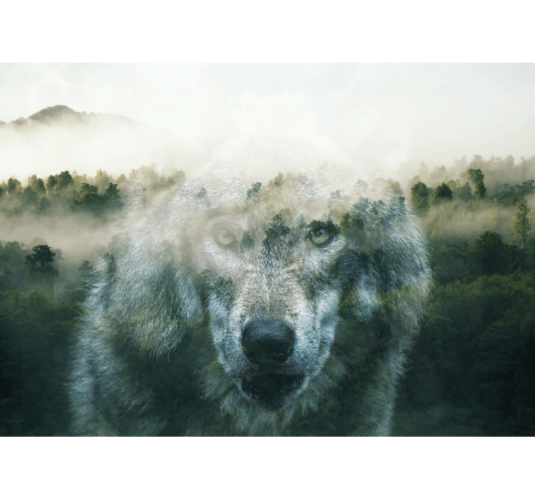 Animal mural regal wolf portrait - TenStickers