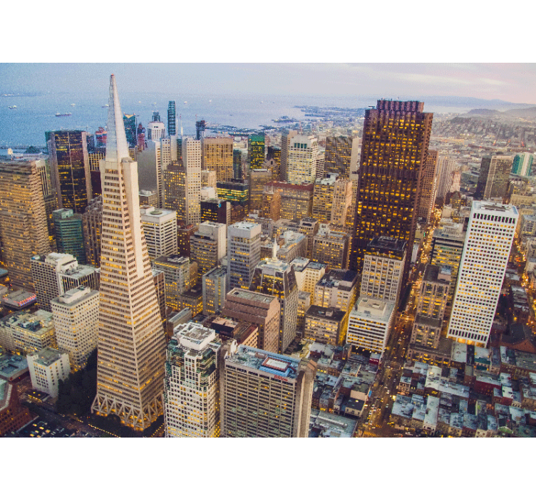 City wall mural san francisco skyline art - TenStickers