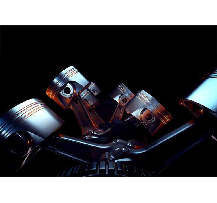 Vehicle wall mural engine component close-up - TenStickers