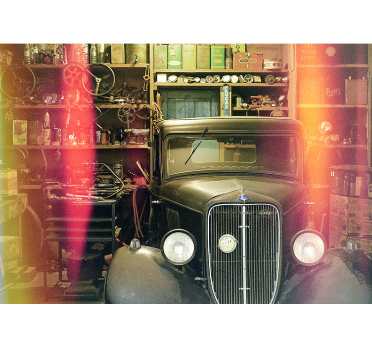 Vintage vehicule in garage Car wall mural - TenStickers