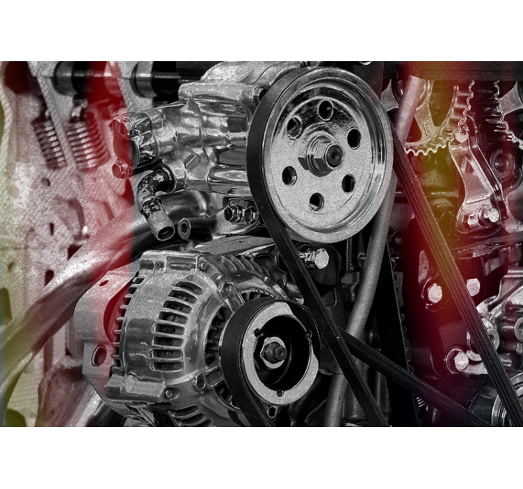 Vehicle wall mural engine components detail - TenStickers