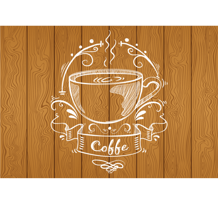 Phrase wall mural coffee cup artwork - TenStickers