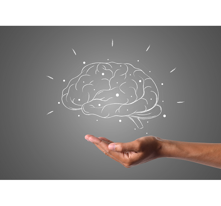 Brain Concept Visualization phrase wall mural - TenStickers