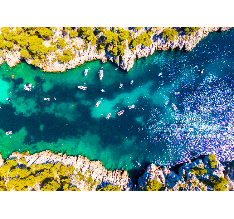 Beautiful Blue water Hallway Mural - TenStickers