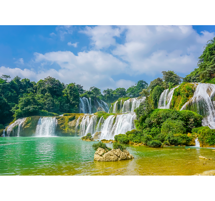 Waterfall mural tranquil waterfall view - TenStickers