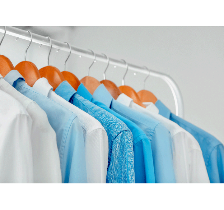 Hanging Blue Shirts wall mural - TenStickers