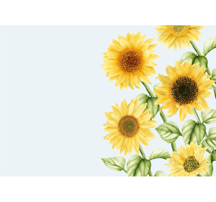 Watercolour Sunflowers wall mural - TenStickers