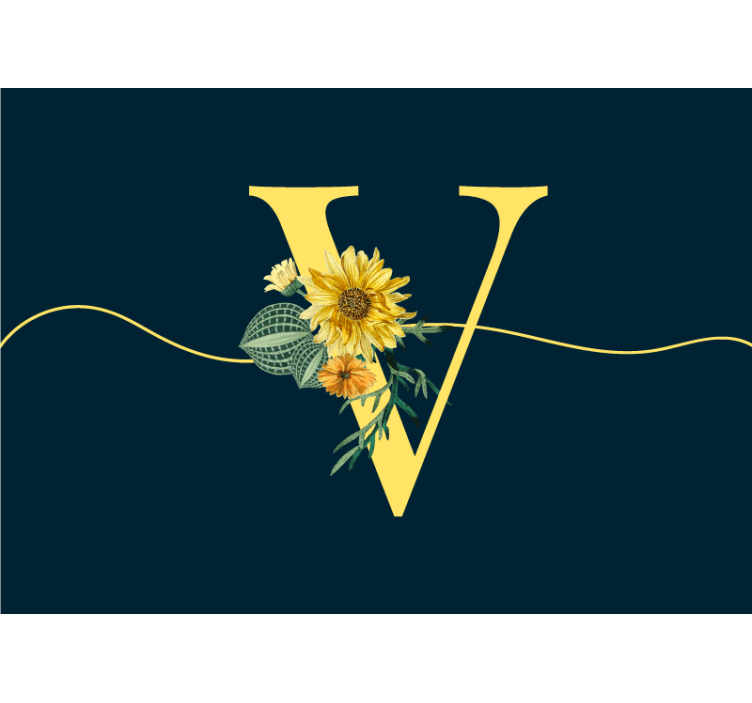 Sunflower Initial Elegance flower mural - TenStickers