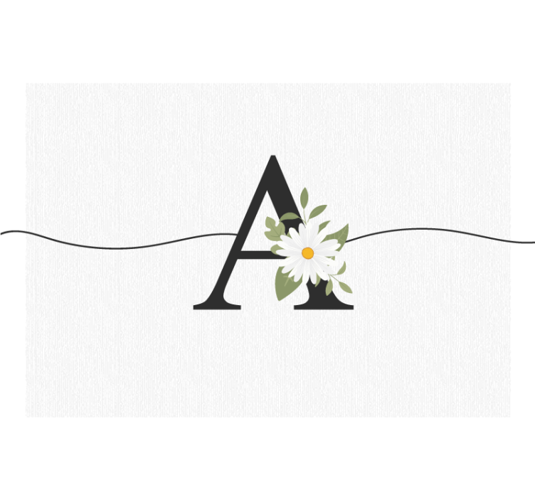 Personalised initial Daisy wall mural - TenStickers