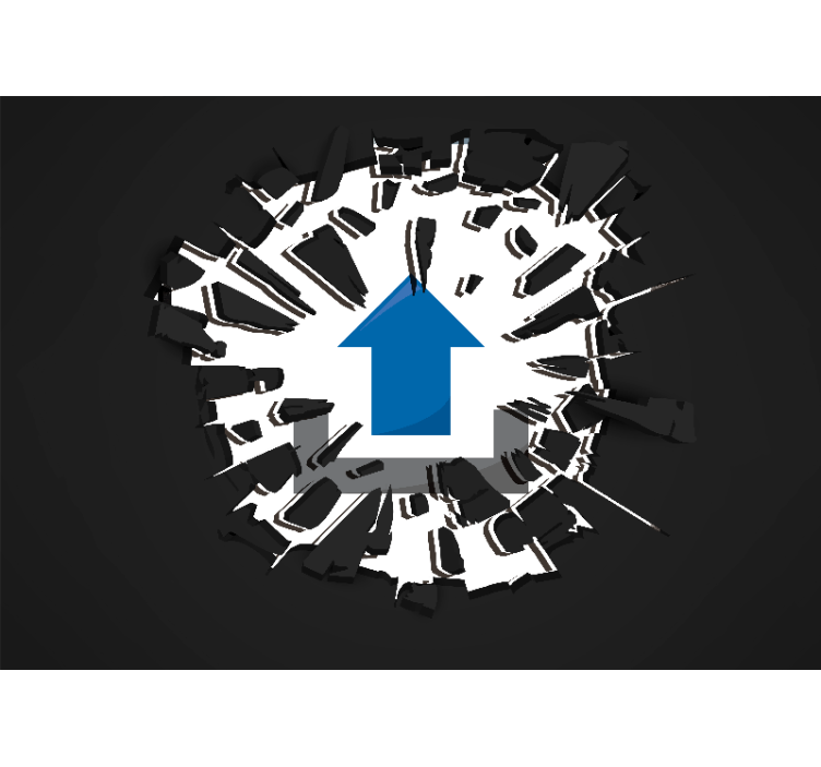 3d wall mural breaking through view - TenStickers