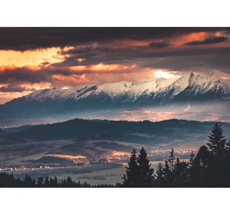 Golden Top Polish Tatry  Mountain wall mural - TenStickers