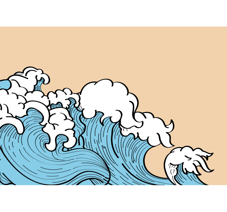 Nature wall mural ocean wave pattern - TenStickers