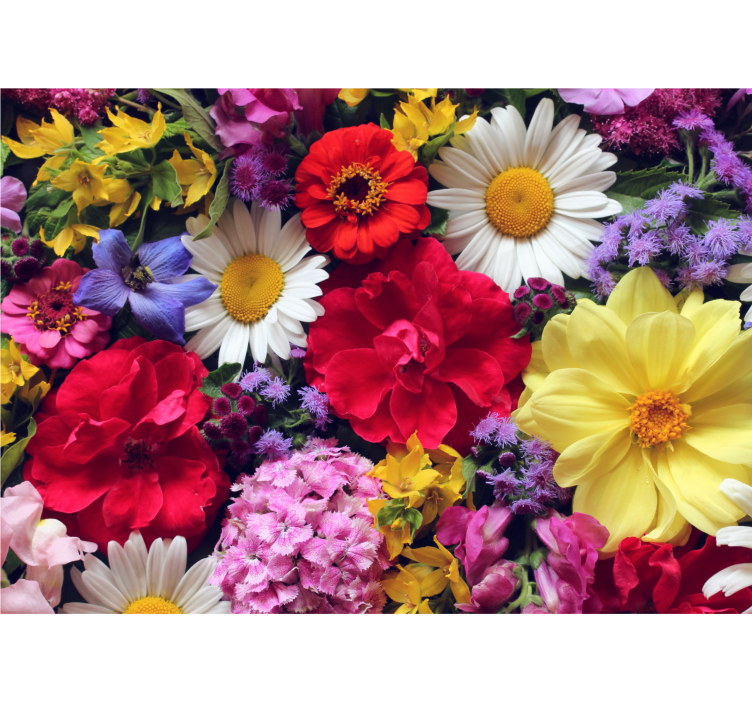 Flower mural vibrant bloom arrangement - TenStickers