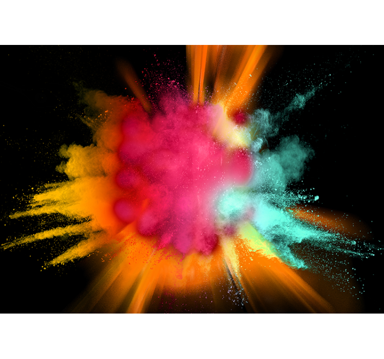Abstract wall mural colorful powder burst - TenStickers