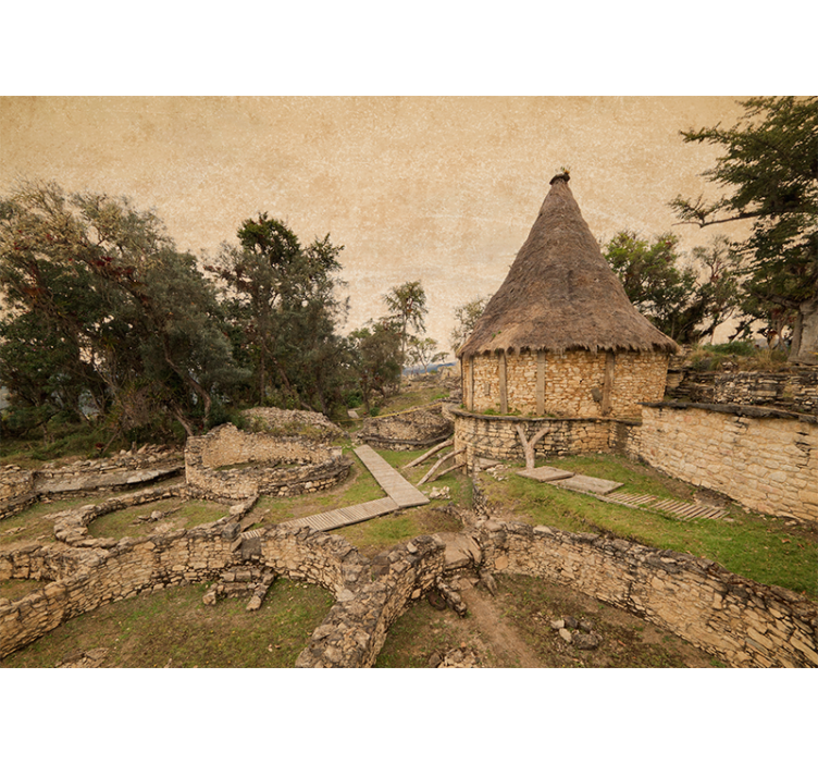 Landscape mural ancient structure scene - TenStickers