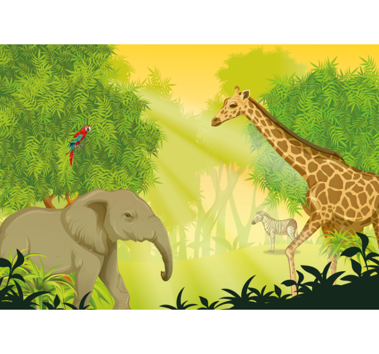 Animal mural savanna safari landscape - TenStickers
