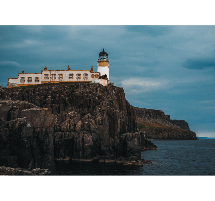 Landscape mural lighthouse on cliffs - TenStickers