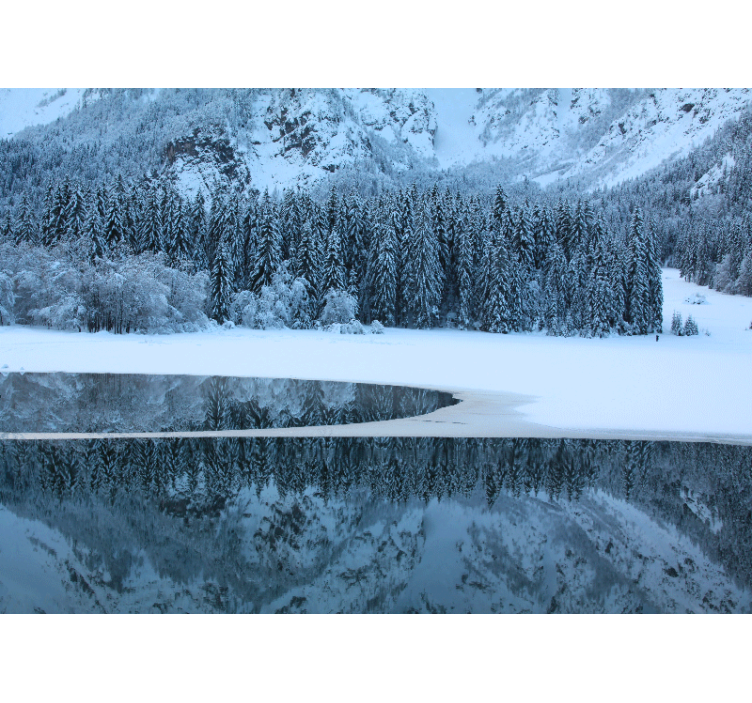 Landscape mural serene winter scene - TenStickers