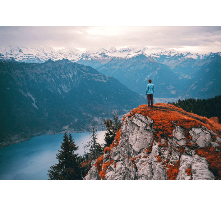 Landscape mural mountain view tranquility - TenStickers