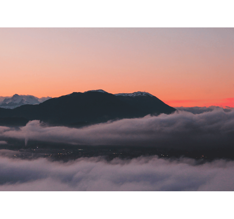 Landscape mural mountain sunset view - TenStickers