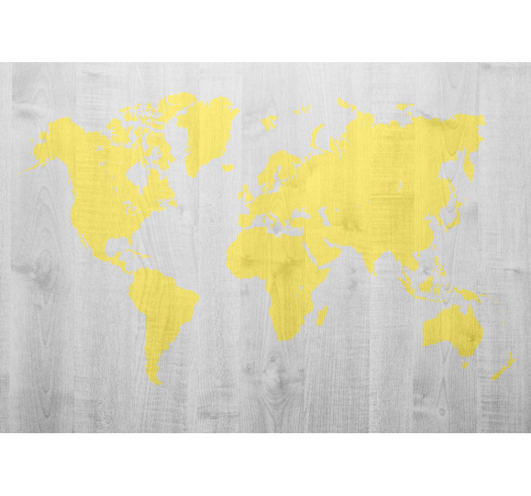 World map mural yellow world map - TenStickers