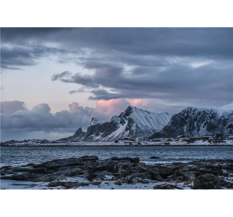 Landscape mural icy summit peaks - TenStickers