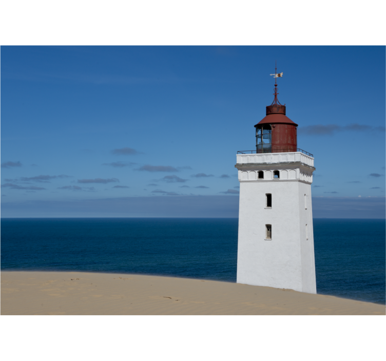 Mountain wall mural lighthouse by ocean - TenStickers