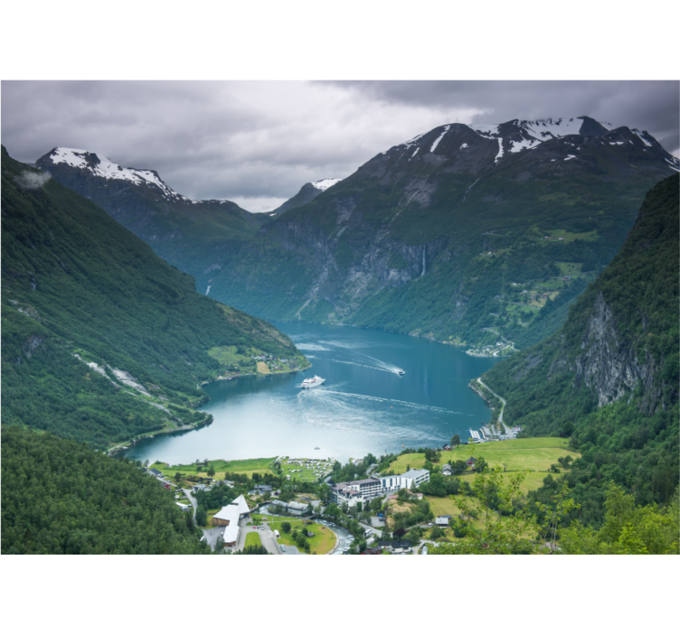 Landscape mural of breathtaking fjord views - TenStickers
