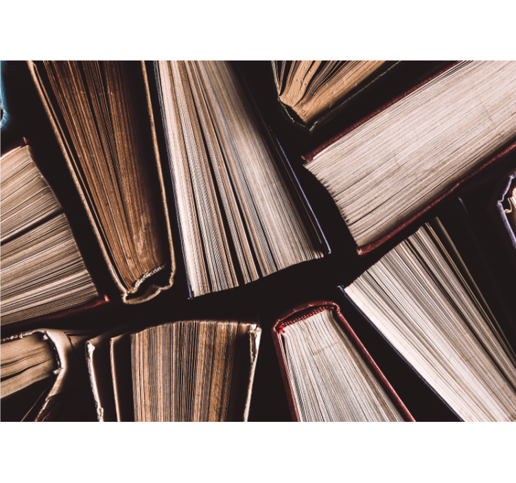 Painting mural books stacked together - TenStickers