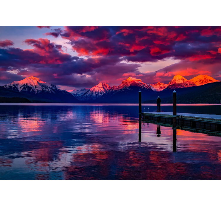 Pretty sunrise in the mountains Wall Murals - TenStickers