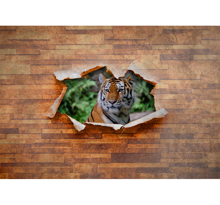Animal mural tiger head wall art decor - TenStickers