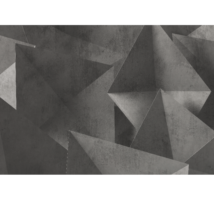 3D gray concrete triangles stone wall mural - TenStickers
