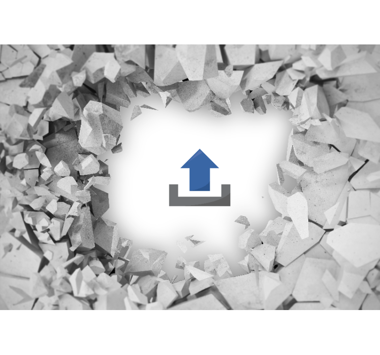 Broken concrete with photo custom wall mural - TenStickers