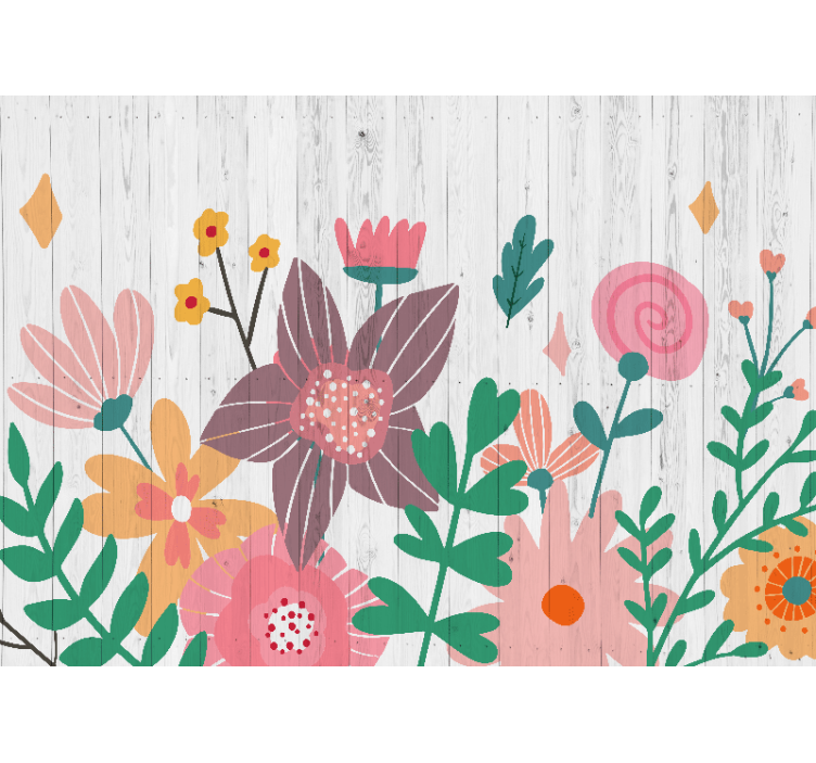 Flower mural colorful floral art - TenStickers