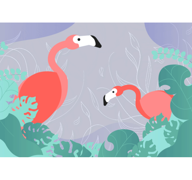 Animal mural flamingo family - TenStickers