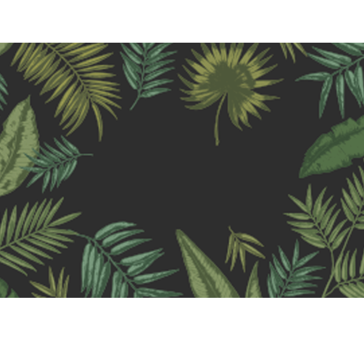 Nature wall mural tropical leaf elements - TenStickers