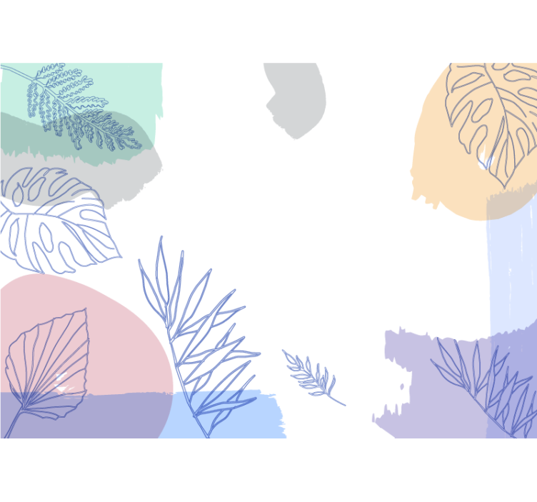 Nature wall mural leafy geometric patterns - TenStickers