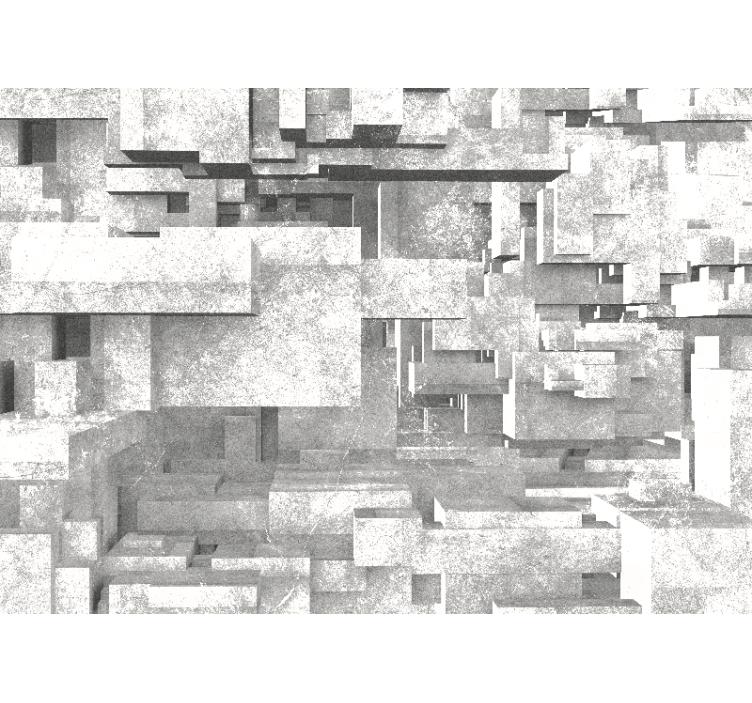 White marble stone cubes 3D Wall Mural - TenStickers