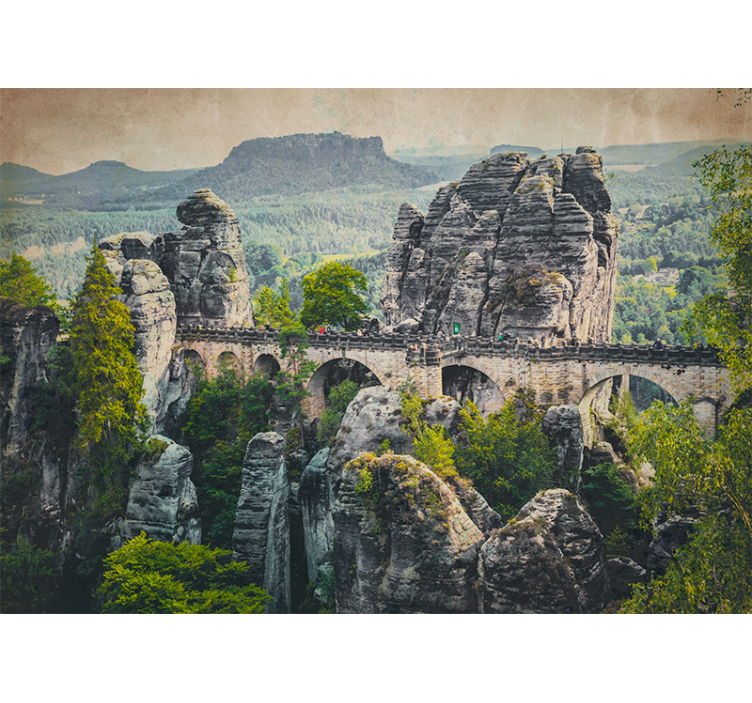 Landscape mural bastei bridge view - TenStickers