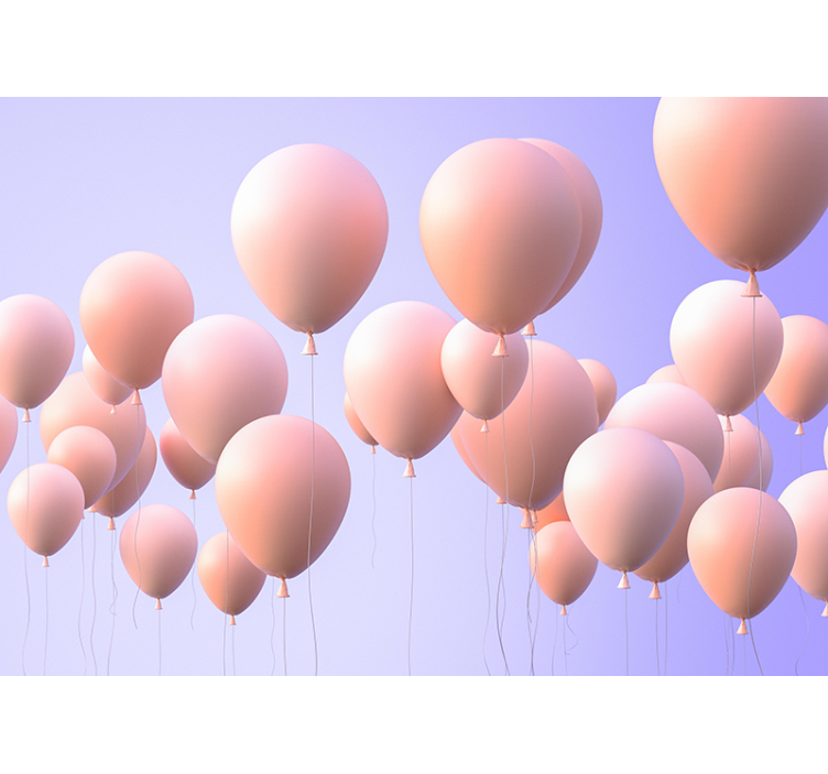 Romantic wall mural joyful balloon moments - TenStickers