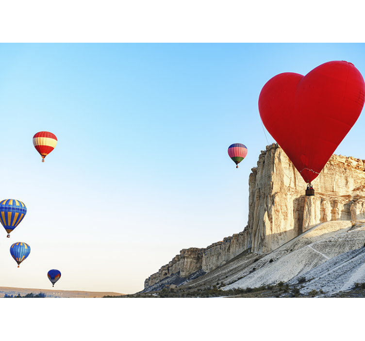 Romantic wall mural heart-shaped balloon design - TenStickers