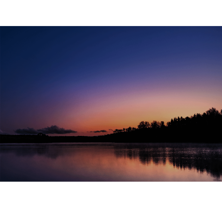 Landscape mural serene lakeside sunset - TenStickers