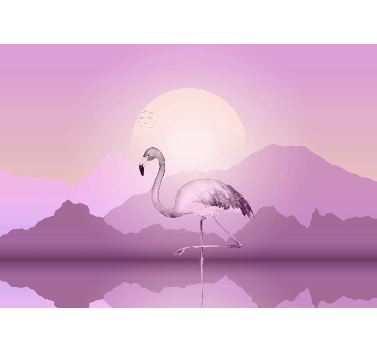Animal mural elegant flamingo silhouette - TenStickers