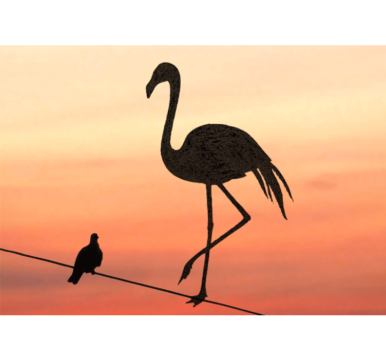Graceful Flamingo Sunset animal mural - TenStickers